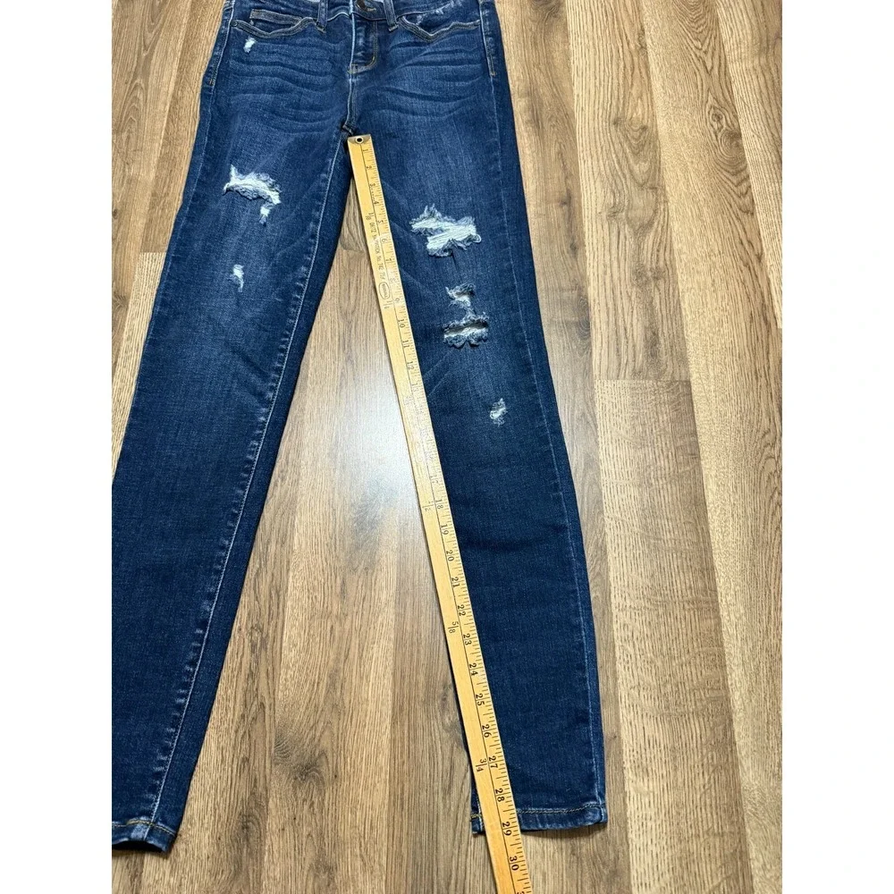 Judy Blue Jeans, Women's Size 5/27, Blue, Denim, Skinny Fit, Distressed, Pockets - Picture 11 of 12